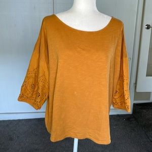 Garnet Hill Mustard Yellow Women's Top
